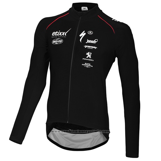 2015 Maillot Cyclisme Ettix Quick Step Noir Manches Longues et Cuissard
